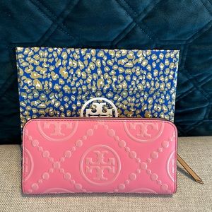 Tory Burch Pink Embossed Wallet